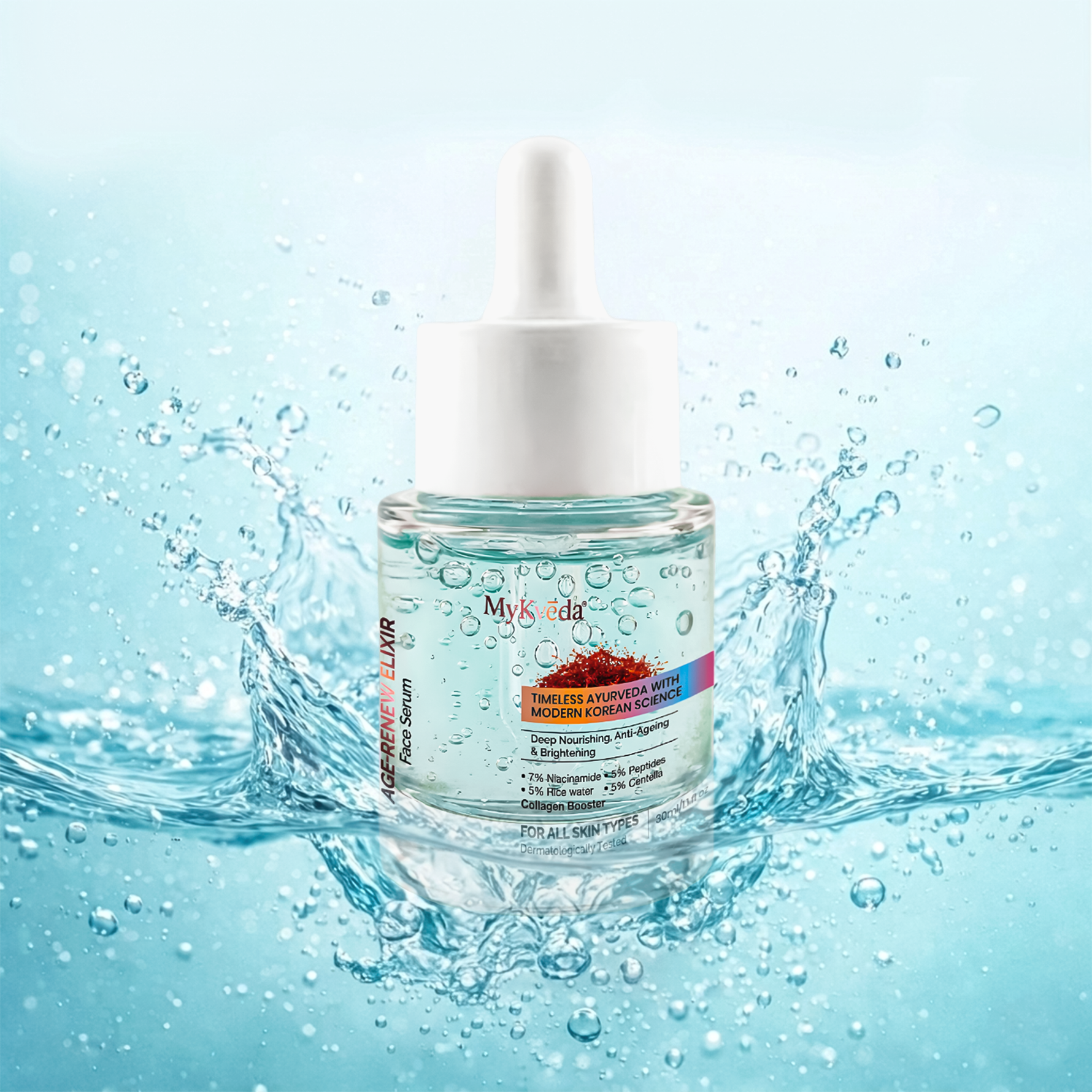 Face Serum Splashing on water