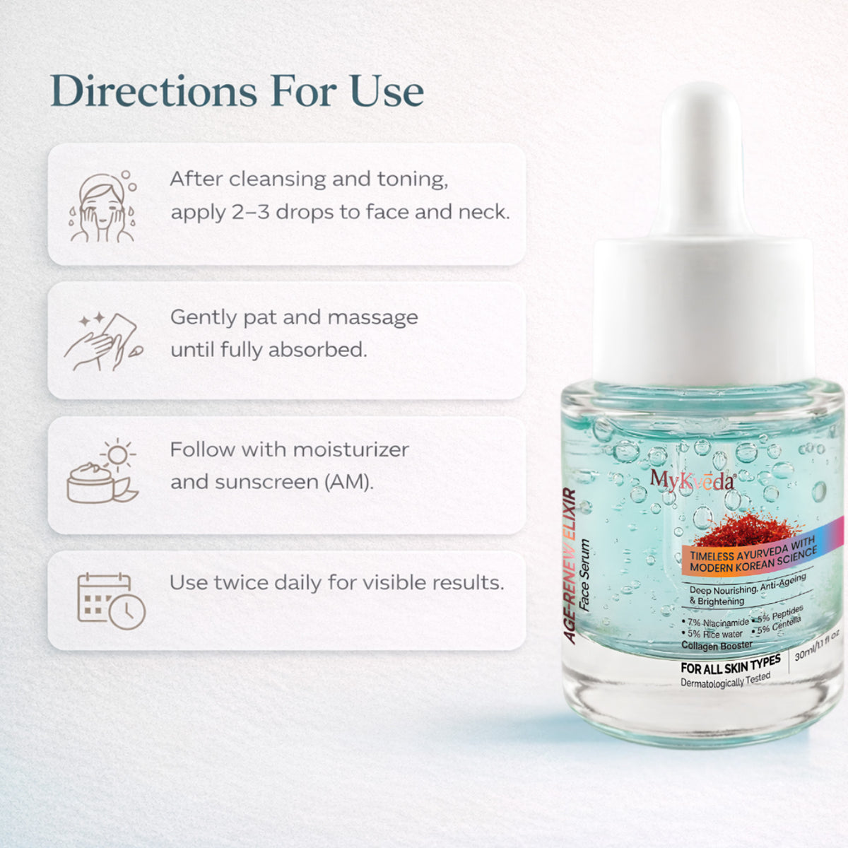 Face serum with Peptides by Mykveda