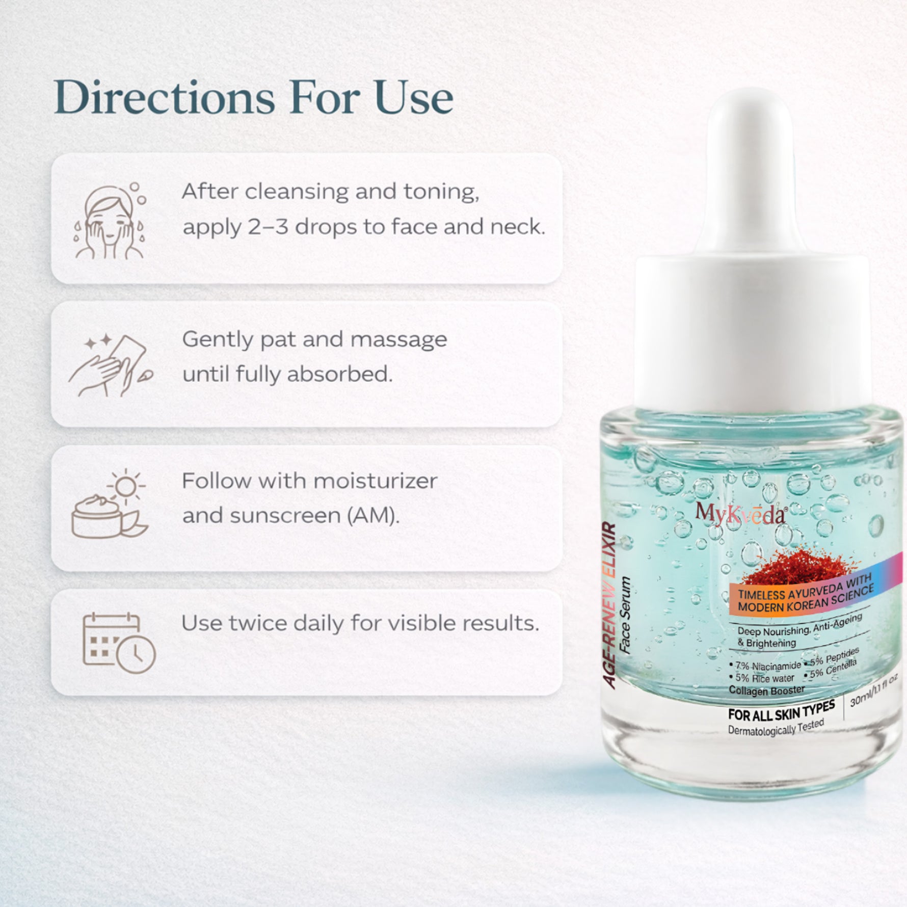 Face serum with Peptides by Mykveda